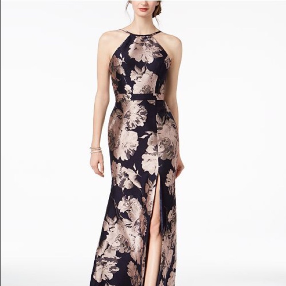 Jacquard halter gown